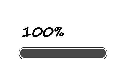Loading 1-100 percent loading bar animated illustration