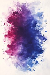 Fototapeta premium Abstract Purple And Blue Watercolor Splash On White Background, Vibrant Artistic Texture