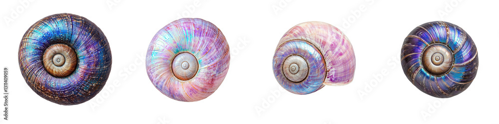 Aufkleber close up photography showcasing the vibrant mesmerizing spiral patterns and iridescent textures of a