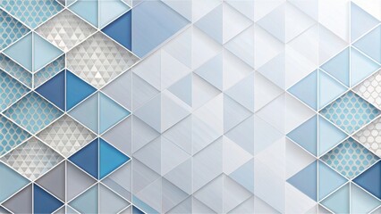 Fototapeta premium Abstract Geometric Design Featuring Interlocking Triangles and Subtle Patterns in Shades of Blue and White