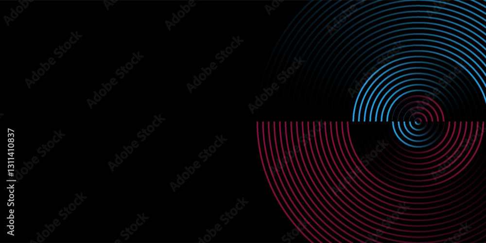 Poster abstract futuristic technology lines background with light effect. glowing circle lines. modern shin