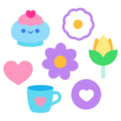 set of icons for baby