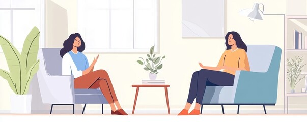 Women Therapy Session Mental Health Counseling Support Help Care Calm Doctor Stress Patient Problem 
