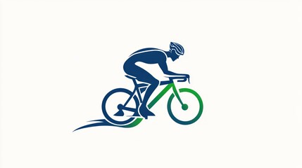 Cyclist silhouette, dynamic pose, road bike, clean background. Possible stock photo