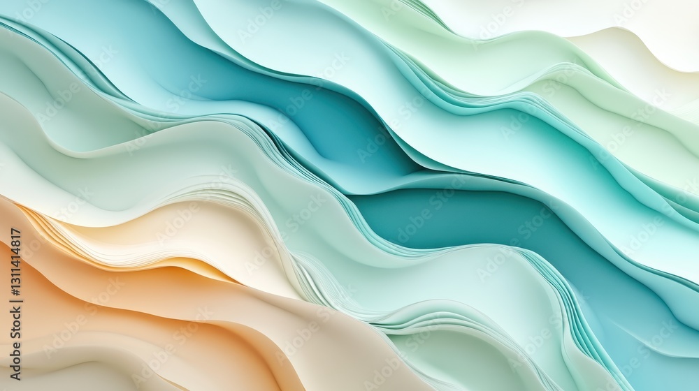Poster swirling waves of pink and coral liquid create a mesmerizing pattern with bubbles in a serene backgr