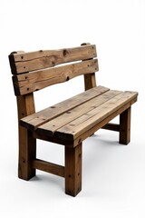 Rustic wooden bench, weathered patina, isolated , shabby chic, eco-friendly, worn