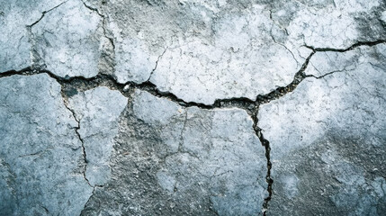 Obraz premium Cracked concrete surface with deep crevices and textured patterns