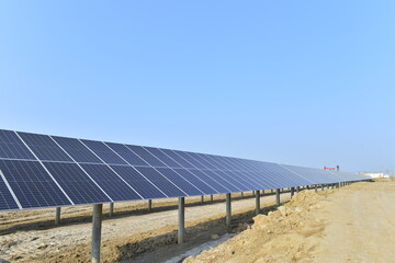 Solar panels power green energy
