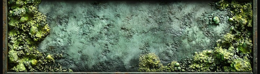 Naklejka premium Abstract landscape featuring mossy growth around a textured plane