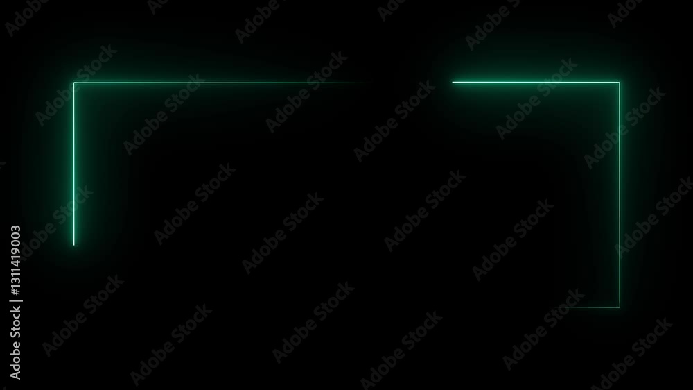 Poster animation cyan color of glowing neon rectangles abstract background