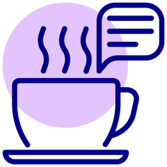 coffee break talk vector mixed outline icon