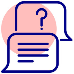 q and a vector mixed outline icon