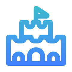 sand castle outlined gradient style