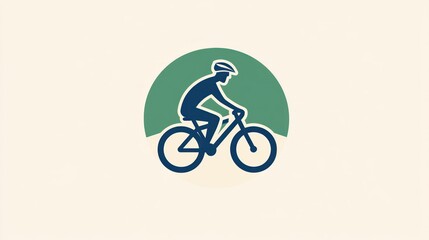Cyclist Silhouette on Bicycle, Cycling Icon, Sport Illustration
