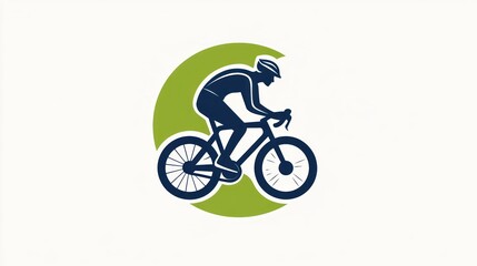 Cyclist silhouette, dynamic motion, abstract background, promotional graphic