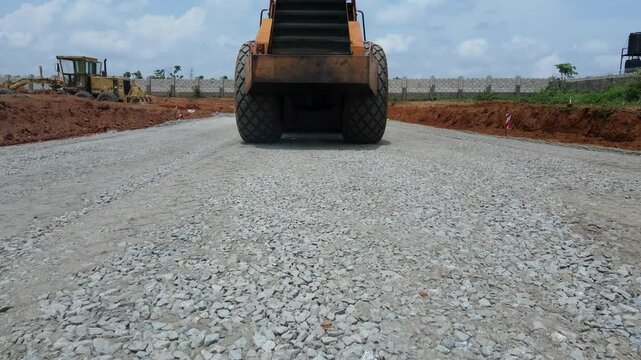 The road construction in the estate development area of Lokogoma in abuja, Nigeria