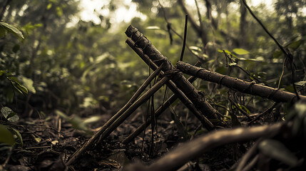 A survival trap built using bent seedlings
