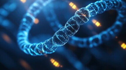 DNA Double Helix in Abstract Dark Background