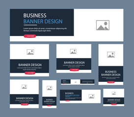 Corporate web banner template bundle, social media post or square banner, cover, conference flyer, Header, landing page web design. Abstract banner design web template Set