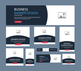 Set of promotion kit banner template design with modern and minimalist concept user for web page, ads, annual report, banner, background, backdrop, flyer, brochure, card, poster, presentation layout