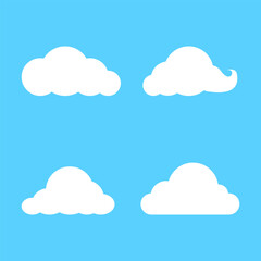 vector illustration of clouds on blue background.