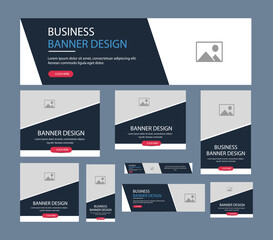 Set of promotion kit banner template design with modern and minimalist concept user for web page, ads, annual report, banner, background, backdrop, flyer, brochure, card, poster, presentation layout