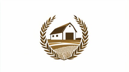 Obraz premium Farmhouse logo design, rustic style, agriculture, and farmland