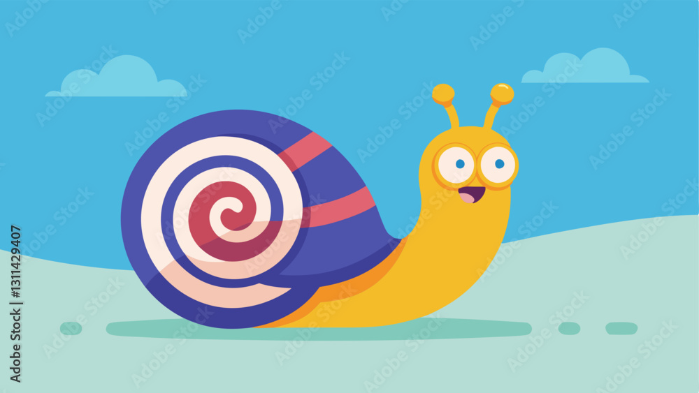 Aufkleber turbocharged shell in this image a cartoonish snail with a spiral shell equipped with powerful jet e