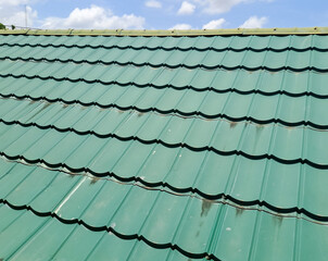 new green tin roof background	
