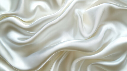 Fototapeta premium Elegant flowing ivory fabric with soft waves for luxury branding and sophisticated backgrounds