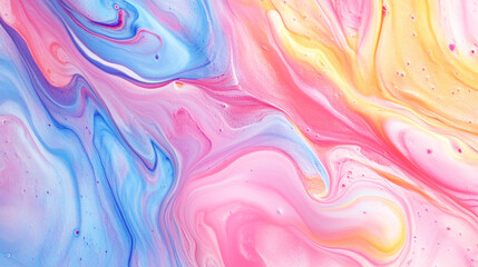 Fototapeta premium Colorful abstract fluid art with pink, blue, and yellow swirls