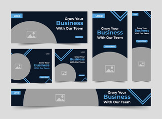 Set of promotion kit banner template design with modern and minimalist concept user for web page, ads, annual report, banner, background, backdrop, flyer, brochure, card, poster, presentation layout