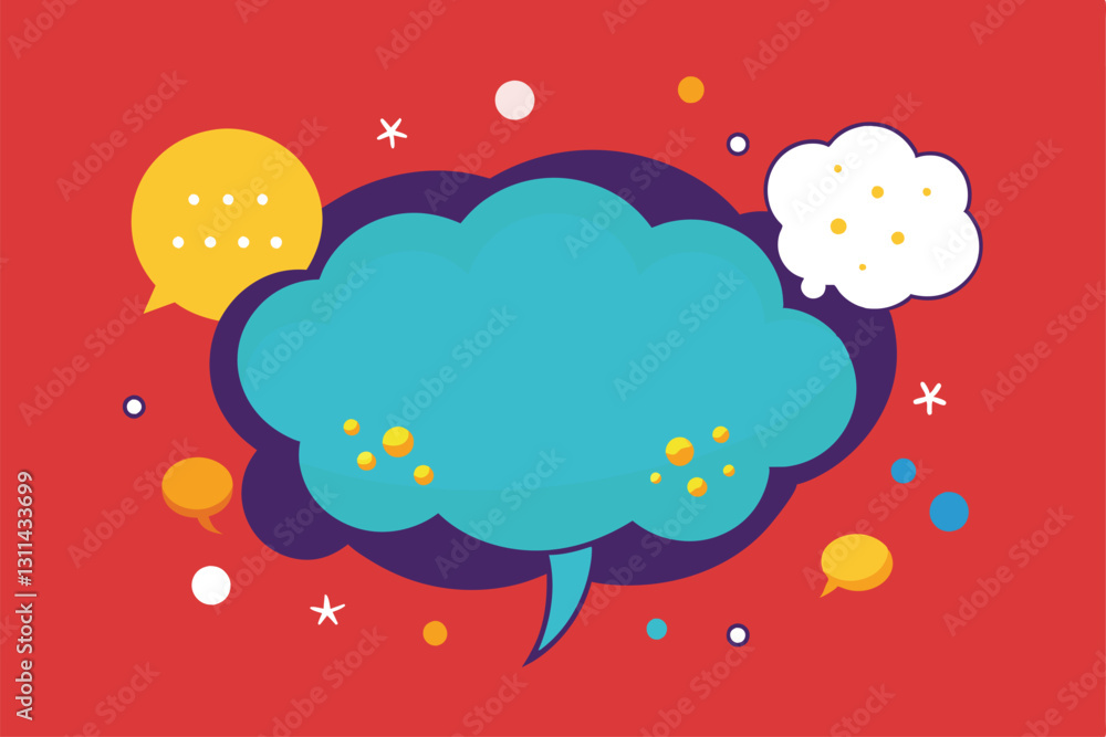 Poster bright and colorful thought bubbles are displayed, illustrating a variety of processing thoughts cre