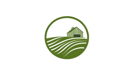Fototapeta premium Farmhouse on Fields Logo Design