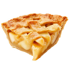 Deliciously Baked Apple Pie Slice with Golden Crust and Filling
