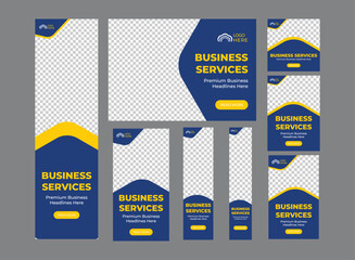 Set of promotion kit banner template design with modern and minimalist concept user for web page, ads, annual report, banner, background, backdrop, flyer, brochure, card, poster, presentation layout