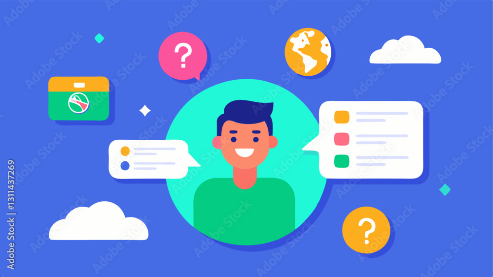 Poster travel personality quiz a vibrant quiz interface where a user answers questions and an ai analyzes t