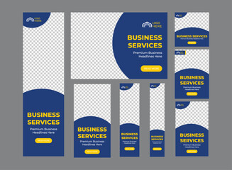 Set of promotion kit banner template design with modern and minimalist concept user for web page, ads, annual report, banner, background, backdrop, flyer, brochure, card, poster, presentation layout