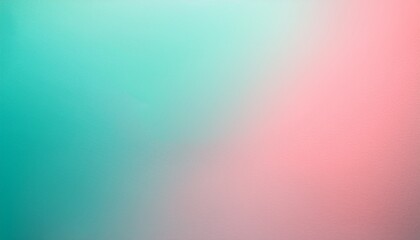 Fototapeta premium A gradient from light blush pink blending into pale turquoise, with subtle noise and blurred textures, creating a soft, dreamy backdrop. 