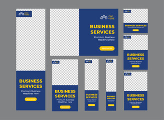 Set of promotion kit banner template design with modern and minimalist concept user for web page, ads, annual report, banner, background, backdrop, flyer, brochure, card, poster, presentation layout
