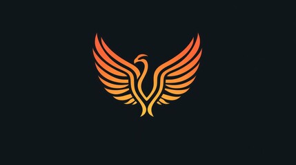 Naklejka premium Fiery bird logo design, symbolic graphic, use for branding, product, or media