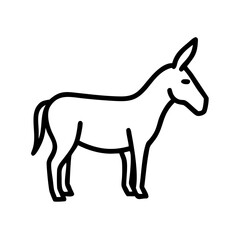 Obraz premium Outlined donkey silhouette icon representing farm animals and livestock in a simple design