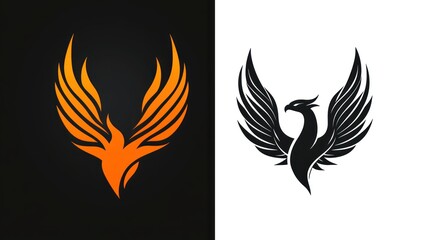 Fototapeta premium Phoenix logo design, two color variations