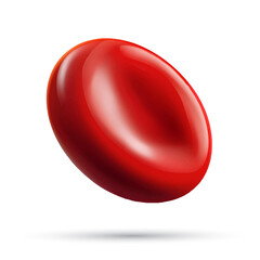 Vector of a lifelike red blood cell with a smooth surface and detailed shading on a white background
