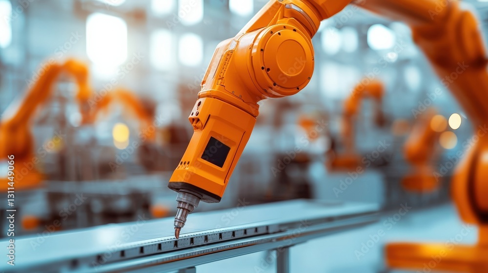 Aufkleber maintenance technical automation optimization concept. robotic arm in a modern industrial setting.