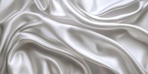 Obraz premium Softly wrinkled white 3D plain cloth ideal for luxe backgrounds.