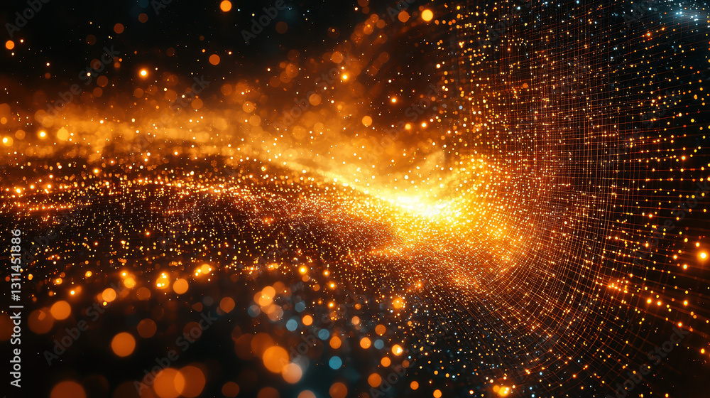 Aufkleber high-security quantum encryption routers facilitate data transfer in glowing network