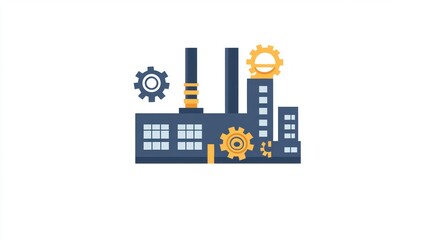 Industrial factory complex, gears, symbolic of industry and mechanism
