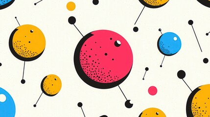 Abstract colorful spheres pattern background.