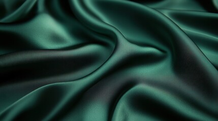 Fototapeta premium Dark Teal Silk Fabric with Subtle Abstract Pattern
